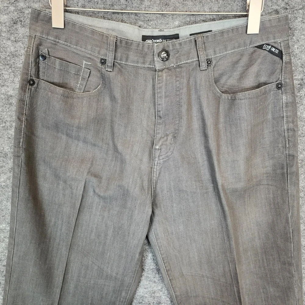 Vintage Ecko Unltd Jeans Mens 36X32 Gray Denim Baggy Fit‎ Hip Hop Skater Grunge